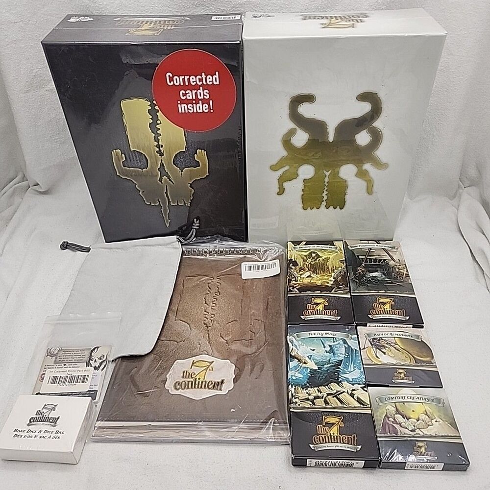Game 7th Continent, 5 Expansions, What Goes Up, Satchel, Journel, Promo, Dice